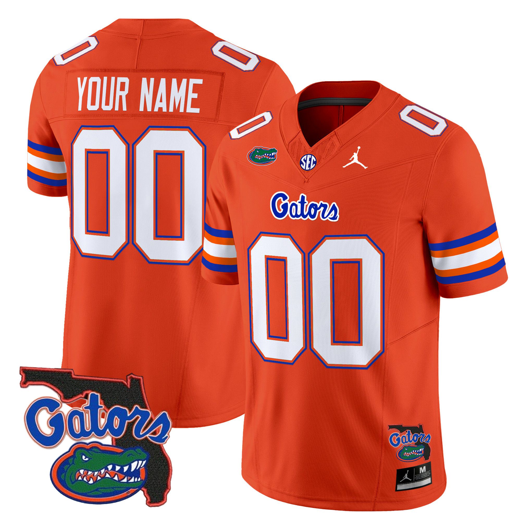 Men Florida Gators Orange 2024 Florida Patch Vapor Limited Custom NCAA Jersey->customized ncaa jersey->Custom Jersey